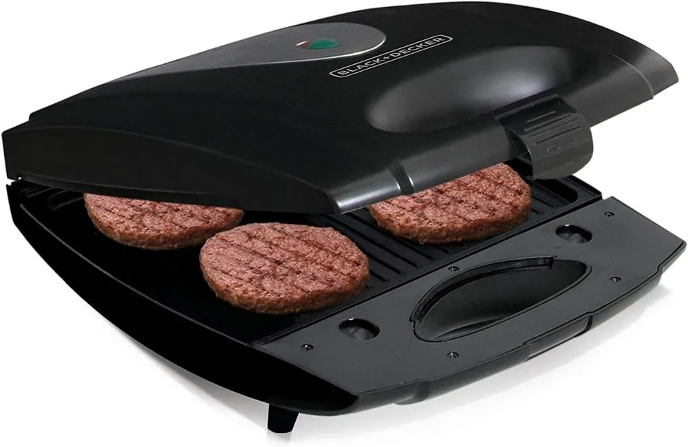 Black+Decker Sandwich Maker & Grill, 4 Slices, 1400 W, Black · TS4080-B5