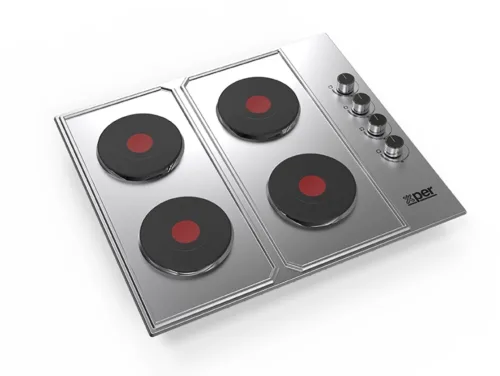 Xper Built-in Electric Hob 58 cm – Built-in Hob 58 cm, 4 Solid Plates, Turkish · XPBH60E