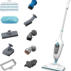 Black+Decker Steam Mop with 10 Accessories, 1300 W 1300W 10IN1 STEAM-MOP · FSMH13E10-B5