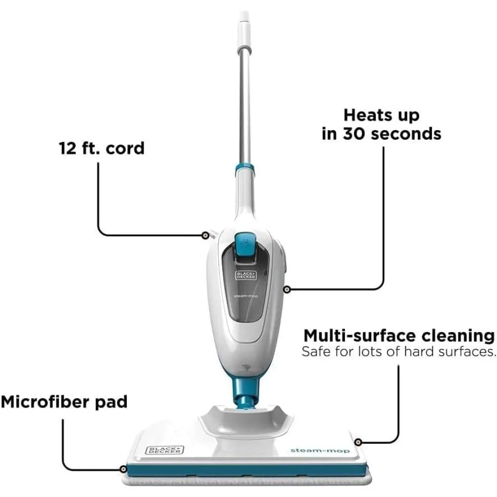 Black+Decker Steam Mop with 10 Accessories, 1300 W 1300W 10IN1 STEAM-MOP · FSMH13E10-B5