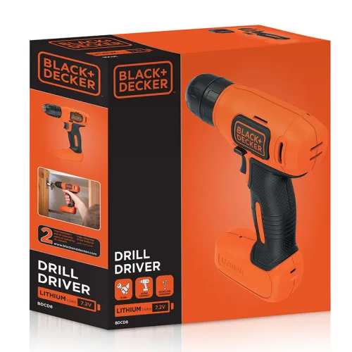 Black+Decker Compact Lithium Drill 7.2 V, 7.2 · BDCD8-B5