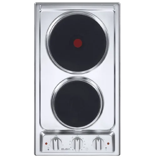 Elba Built-in Electric Solid-Plate Hob 30 cm, 2 Plates, Timer (one rapid, with red dot · ASE3002TX
