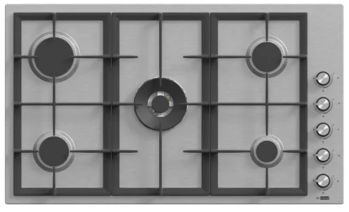 GL General Built-in Hob 90 cm, 5 Gas Burners, Steel, Cast-Iron Pan Supports, Knobs · BL221