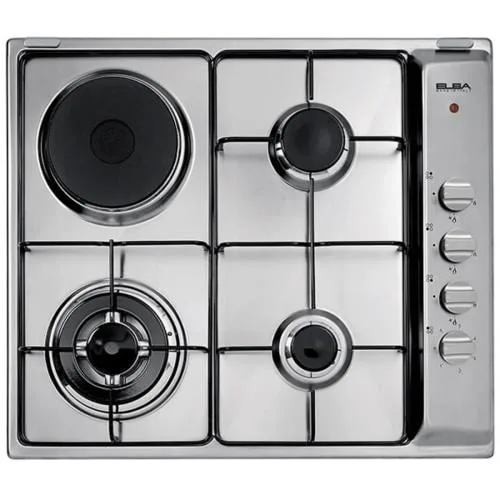 Elba Built-in Gas Hob 60 cm, 3 Burners + 1 Electric Plate (Side) · ASENS60310XD