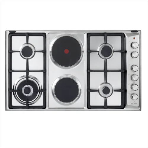Elba Built-in Gas Hob 90 cm, 4 Burners + 2 Electric Plates, Heavy-Duty · ASEN95420XD