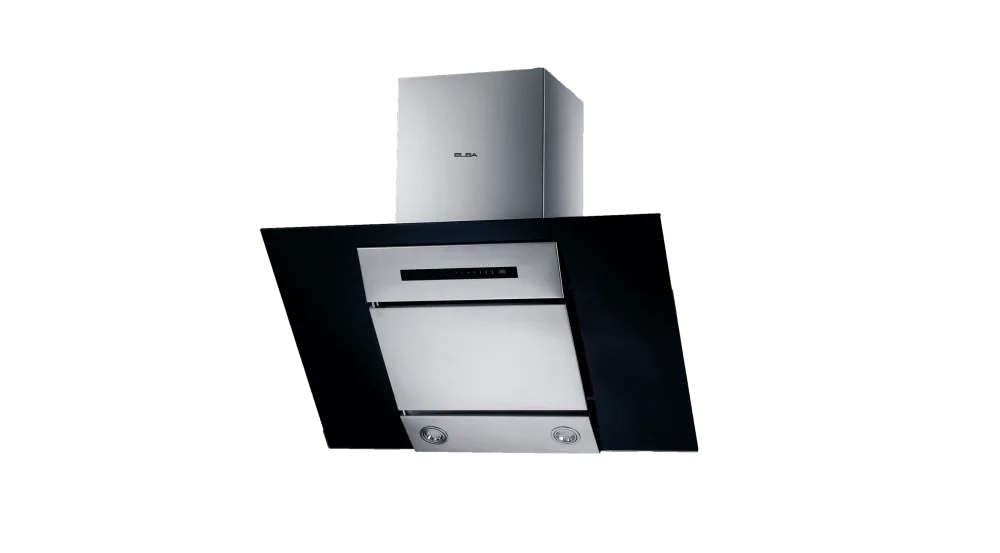 Elba Wall-Mounted Kitchen Hood 90 cm, Steel and Glass · CCH5190SS