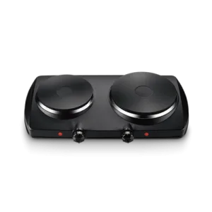 Homex Electric Hot Plate 2500 W, Double, Non-Stick Coating, Black ยท 69189