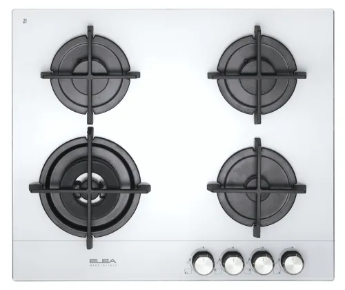 Elba Built-in Gas Ceramic Hob 60 cm, 4 Burners, Royal (Front), White · ASELIOEN65445CGWW