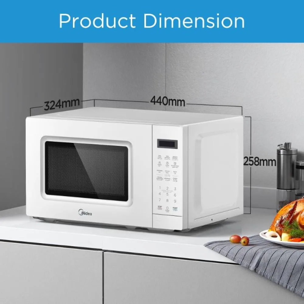 Midea Electric Microwave, White, 20 L, 700 W · EM720C2GSS