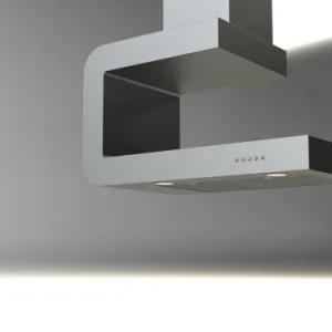 Elba C-Shape Wall-Mounted Kitchen Hood 90 cm, Steel · ASC901000