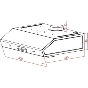 شفاط كوميتال 60 سم 140 واط 3 سرعات - إضاءة LED - تركي - فضي - DK6-711