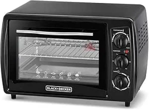Black+Decker Countertop Oven 19 L, 1380 W, 19L DOUBLE GLASS TOASTER OVEN W R, Double Grill with 90-230 Temperature Settings and Glass Door for Added Safety, with Multiple Accessories and Bread Toasting Made in China TRO19RDG-B5