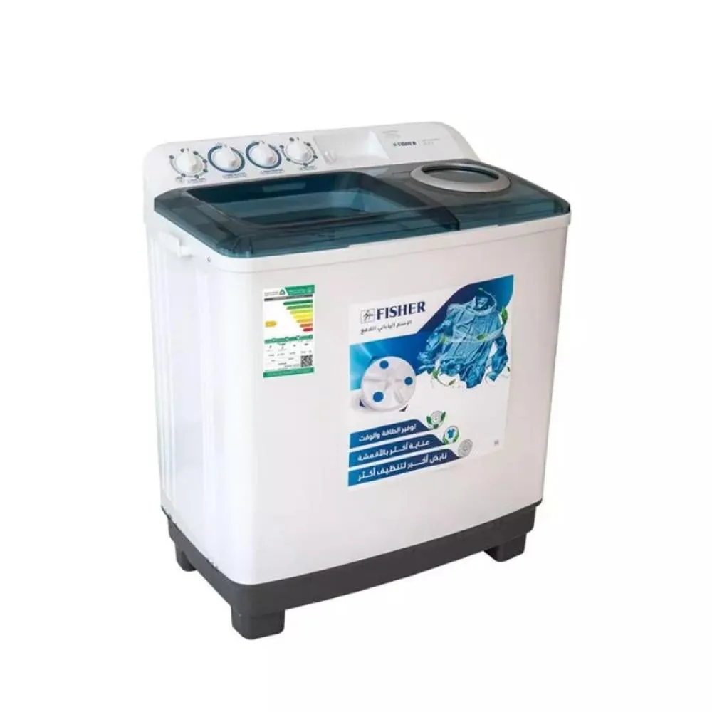 Fisher Twin-Tub Washing Machine 14 kg – Top Load – White – FW-P14000M