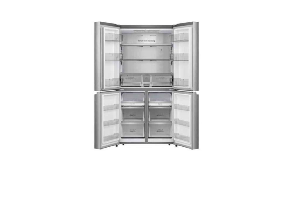 Hisense Four-Door Refrigerator 20.5 cu ft, Energy Efficiency D, Net Capacity 583 L, Stainless Steel, Inverter, Made in China RQ72W2NR