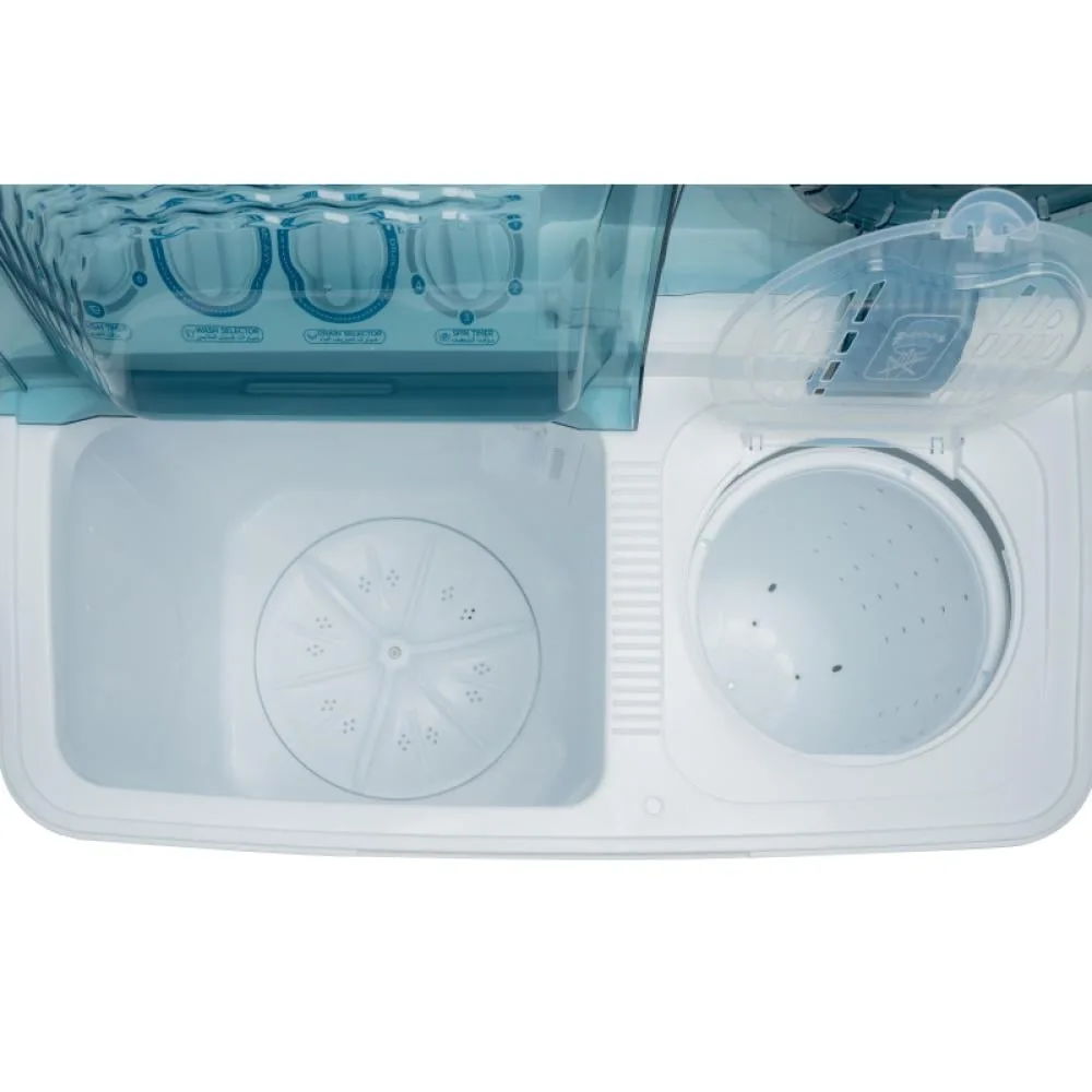 Fisher Twin-Tub Washing Machine, Top Load โ 8 kg Wash โ 5 kg Dry โ White โ FW-P8000N