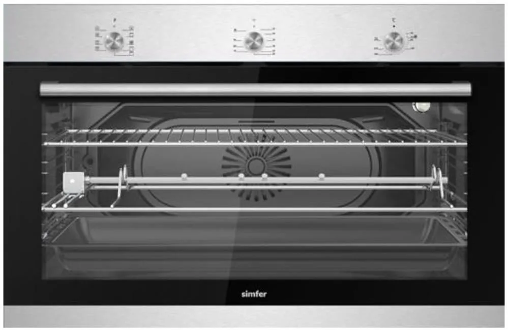 Simfer 90 cm built-in digital electric oven, 142 L | 10 functions | silver | B9109MERM