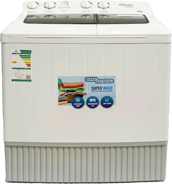 Super General Twin-Tub Washing Machine 12 kg KSGW1286N