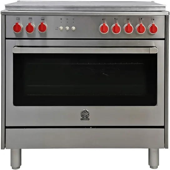 La Germania Gas Cooker, 5 Burners, Gas Oven with Fan, Heavy-Duty Grates, 90×60 cm · RIS95C81CX