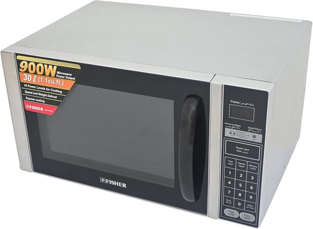ميكرويف فيشر 30 لتر - 1000 واط - بدون شواية - تحكم باللمس - فضي - FEM-S7530V