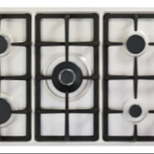 Elba Built-in Gas Hob 90 cm, Teflon, Elba Surface, 5 Gas Burners, Heavy-Duty, Teflon, Beige, Made in Italy ASEN95545AVD