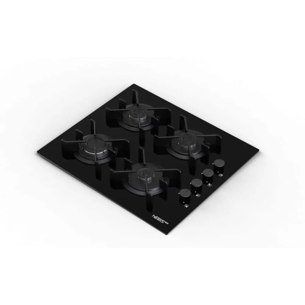 Master Gold Gas Cooktop, 4 Burners – 60 cm – Glass – Side Controls – MG-6410-03