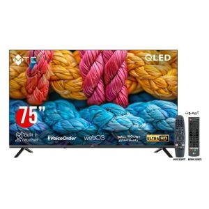 إم تي سي شاشة سمارت 75 بوصة - QLED - بدقة 4K UHD - نظام تشغيل WebOS - ماجيك ريموت - مع قاعدة جدارية - QMT75UH700WOS